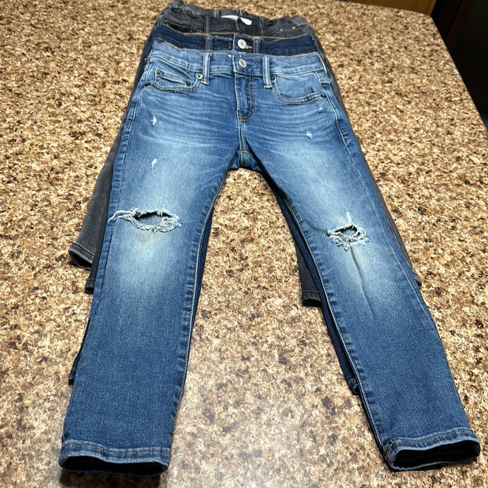Toddler 4pc lot boys skinny jeans ABERCROMBIE GAP size 6 pre-owned clean